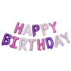Purple Pink Happy Birthdays Balloons