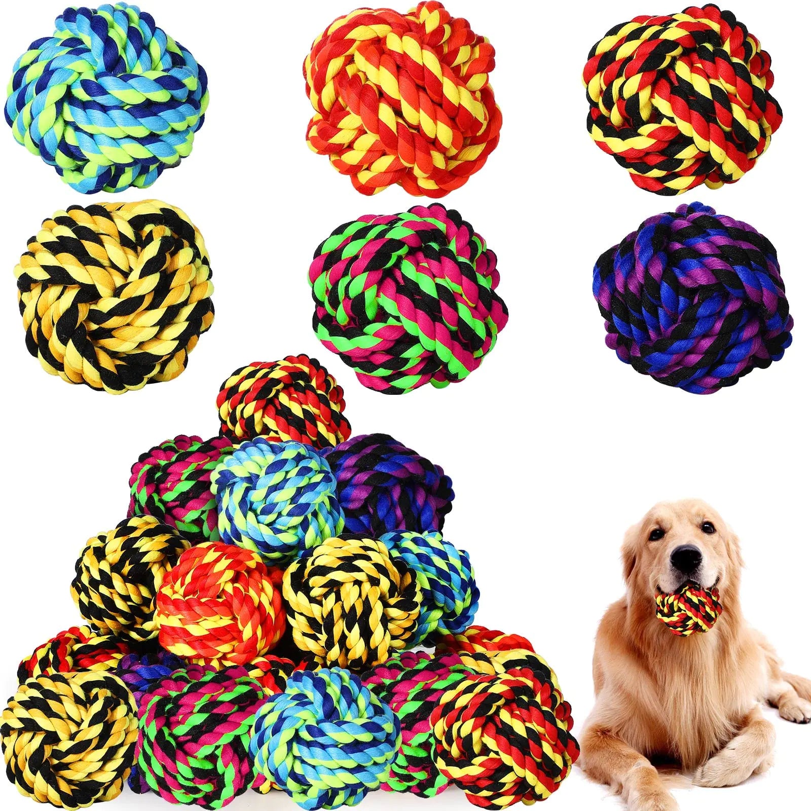 18 Pcs Dog Rope Ball