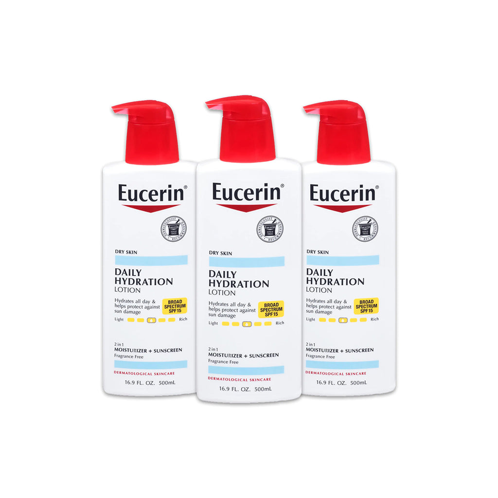 Pack of 3 Eucerin Daily Hydration Lotion SPF 15