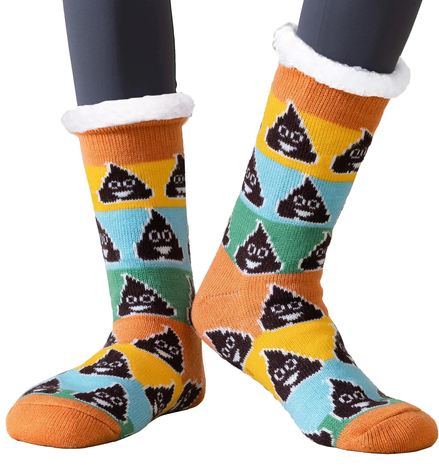 Slipper Socks With Grippers Winter Warm Fleece Lined