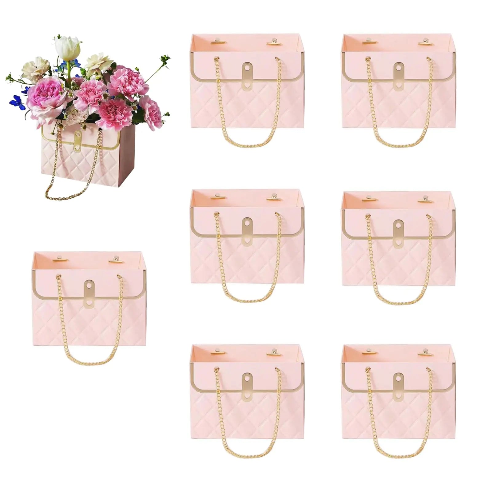8pcs Pink Flower Gift Bags